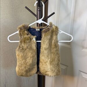 OshKosh B'gosh Faux Fur Vest with Navy Lining
